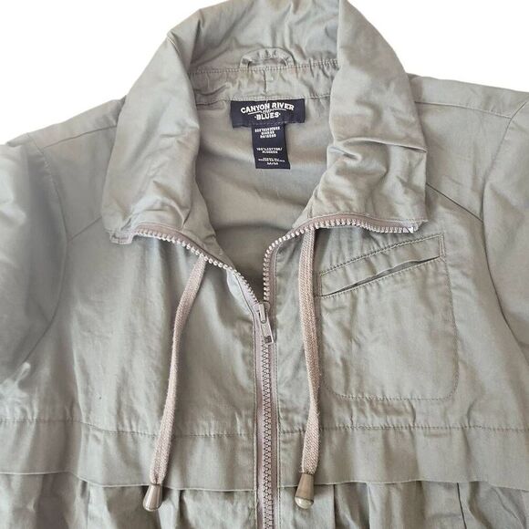 Canyon River Blues Womens Front Zip Lightweight Short Sleeve Jacket Khaki Medium - Picture 5 of 11